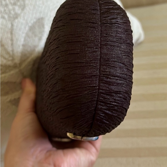 Elegant Black Clutch with Silver Heart Accent and chain - Picture 11 of 12